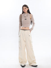 Pydshop Cowl Collar Cut-Out Crop Top