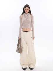 Pydshop Cowl Collar Cut-Out Crop Top