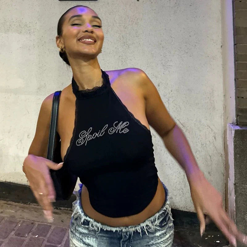 Pydshop Diamond Letter Halter Top