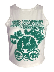 Pydshop Y2K Tank Top Eye Look Graphic Crop Tank Top