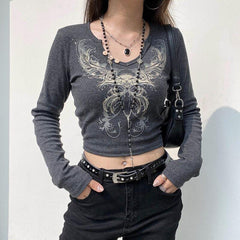 Pydshop Fairy Grunge Butterfly Crop Top