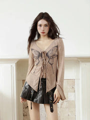 Pydshop Fairy Grunge Butterfly Open Front Top