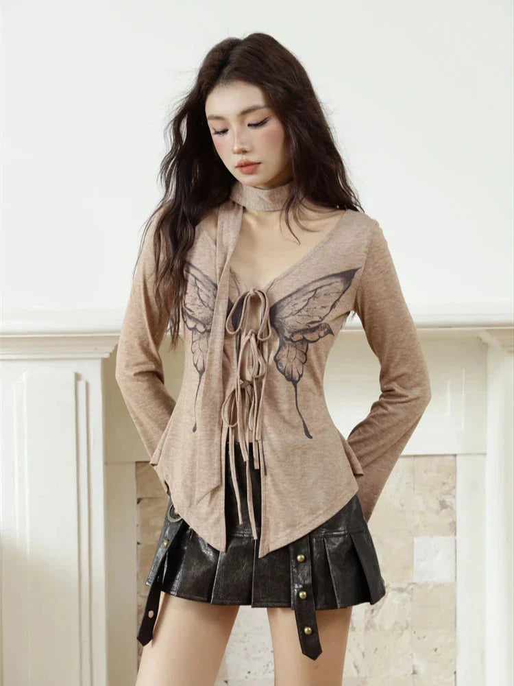 Pydshop Fairy Grunge Butterfly Open Front Top