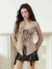 Pydshop Fairy Grunge Butterfly Open Front Top