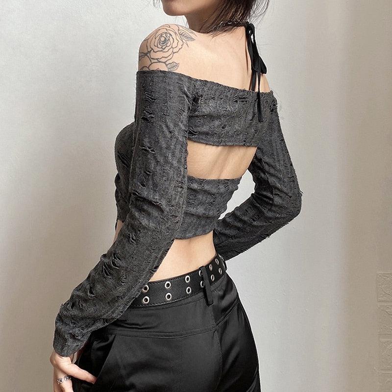 Pydshop Fairy Grunge Detachable Sleeve Halter Top