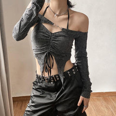 Pydshop Fairy Grunge Detachable Sleeve Halter Top