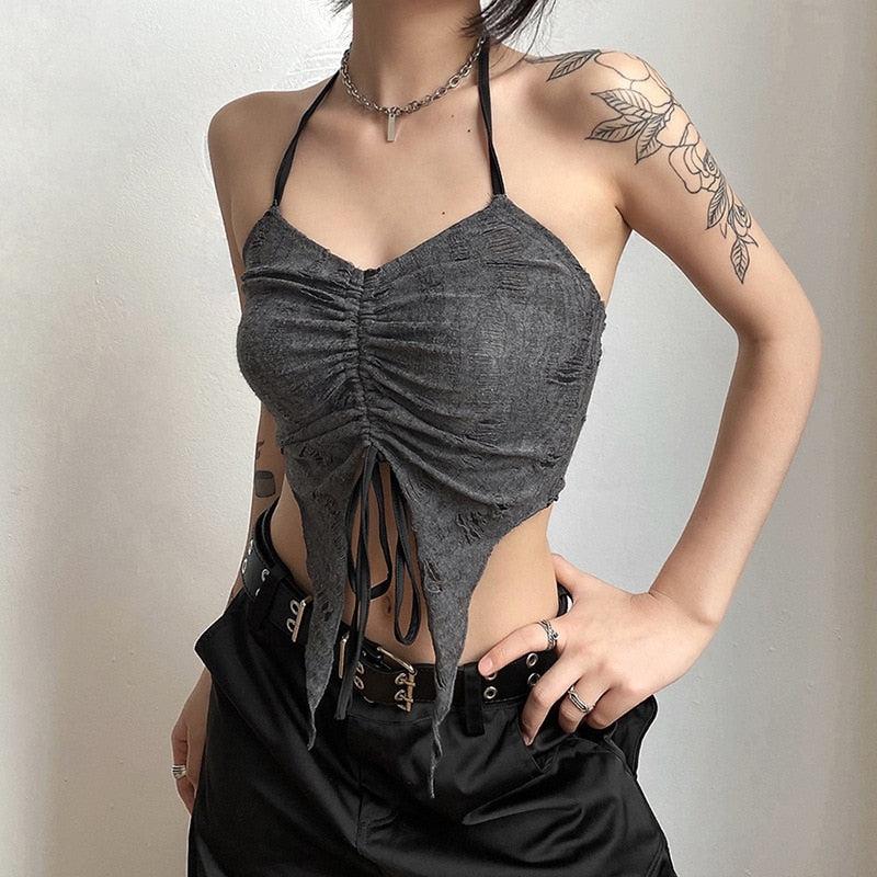 Pydshop Fairy Grunge Detachable Sleeve Halter Top