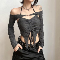 Pydshop Fairy Grunge Detachable Sleeve Halter Top