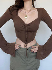 Pydshop Fairy Grunge Flared Sleeve Crop Top