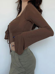 Pydshop Fairy Grunge Flared Sleeve Crop Top