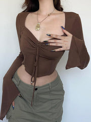 Pydshop Fairy Grunge Flared Sleeve Crop Top