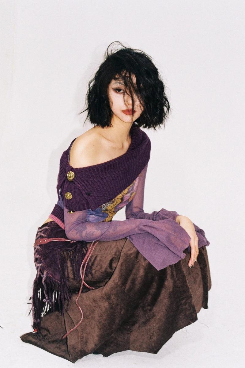 Pydshop Fairy Grunge Off Shoulder Mesh Top