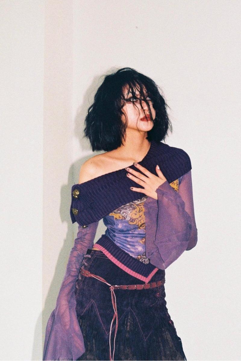 Pydshop Fairy Grunge Off Shoulder Mesh Top