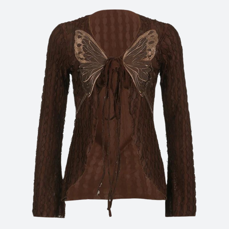 Pydshop Fairycore Butterfly Open Front Top