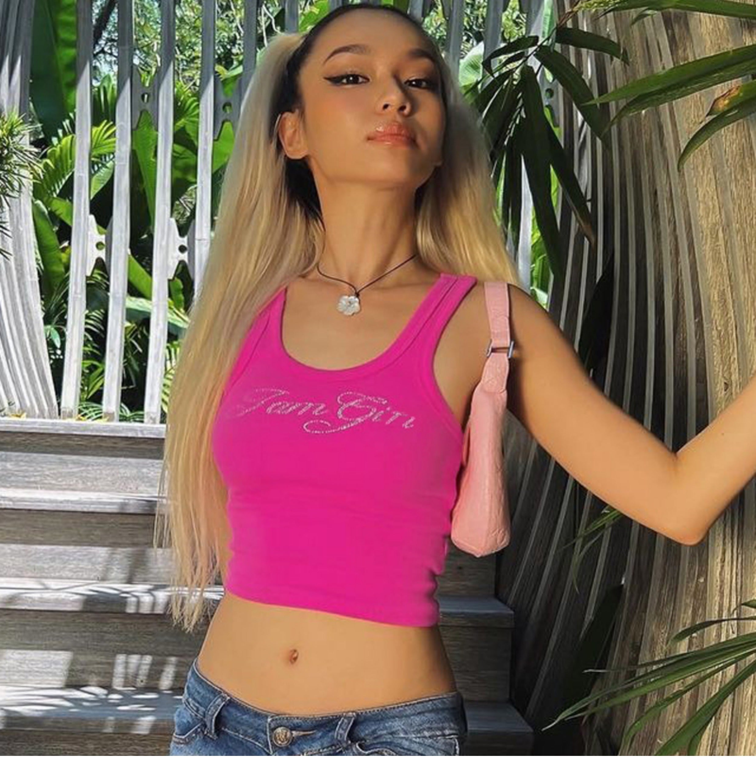 Pydshop Farm Girl Letter Print Crop Top