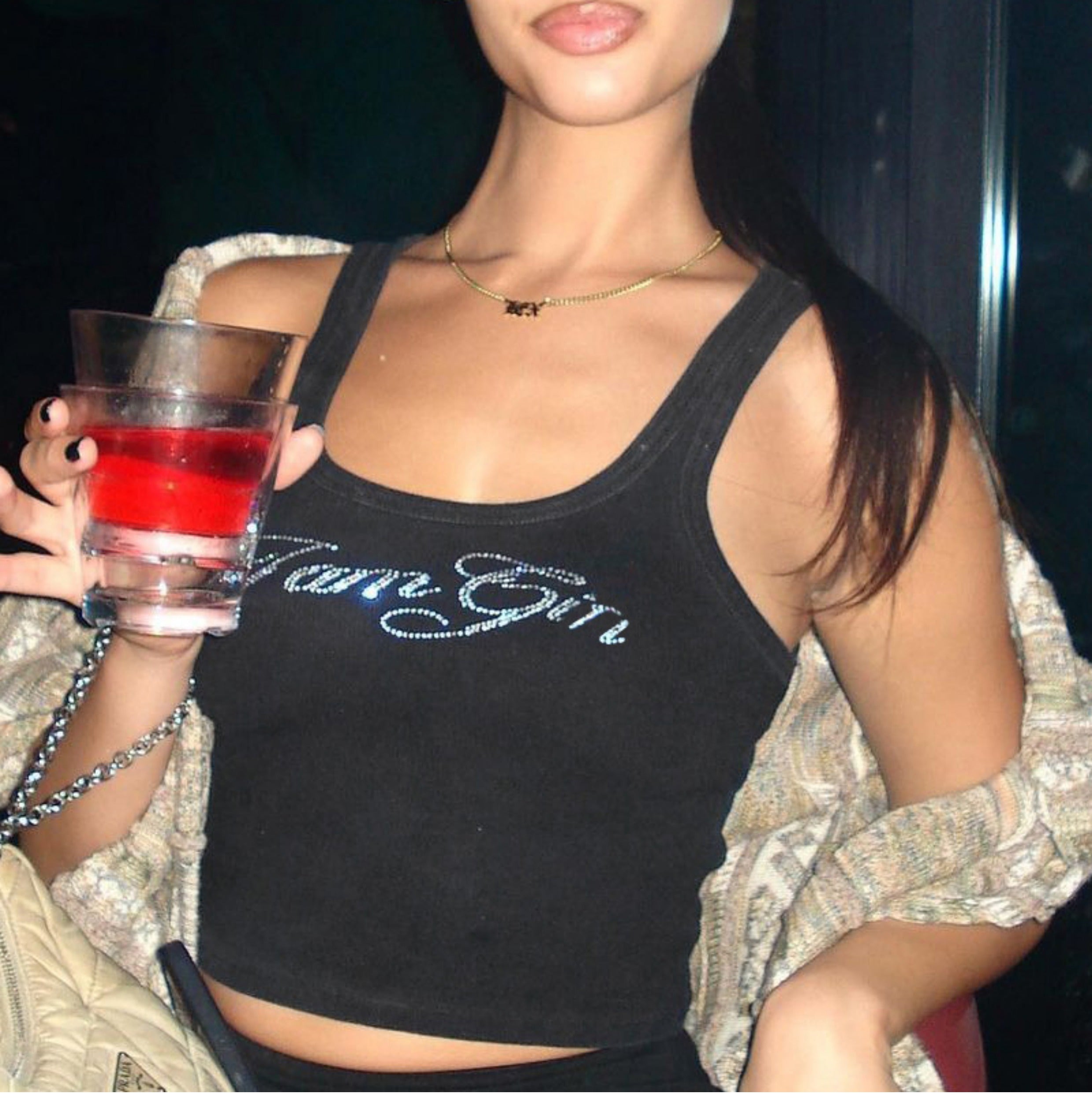Pydshop Farm Girl Letter Print Crop Top