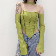 Pydshop Flare Sleeved Halter Top