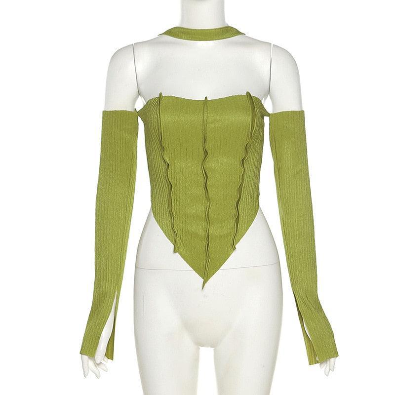 Pydshop Flare Sleeved Halter Top