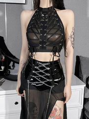 Pydshop Goth Backless Halter Top
