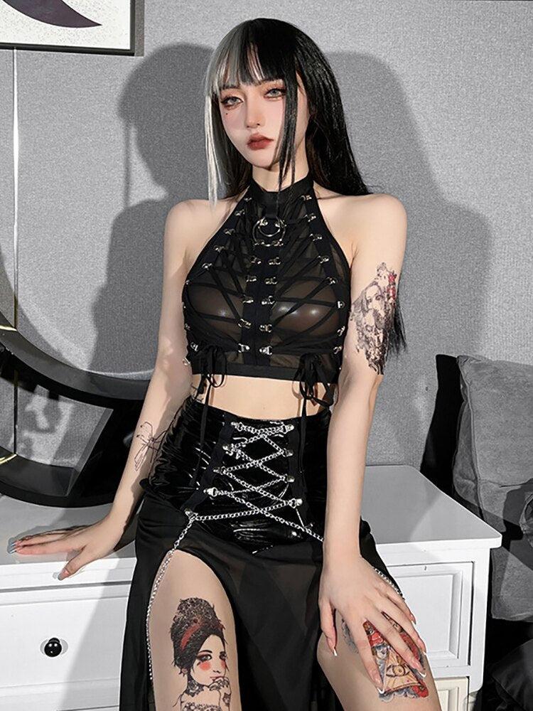 Pydshop Goth Backless Halter Top