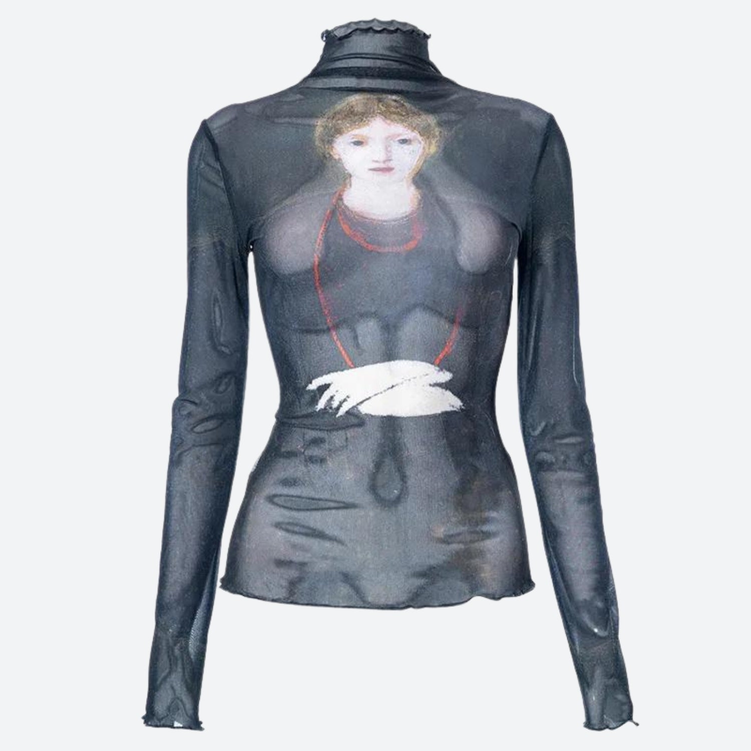 Pydshop Goth Dark Female Figure Mesh Top
