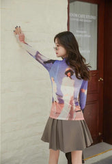 Pydshop Graphic Women Printed Mesh Top