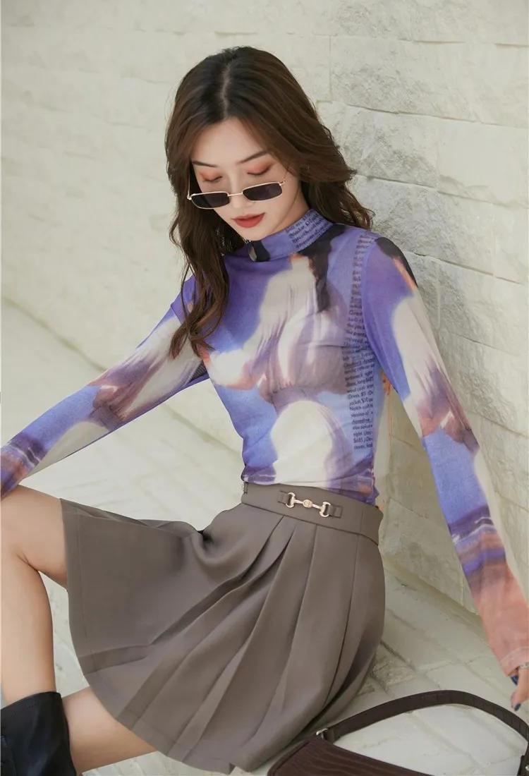 Pydshop Graphic Women Printed Mesh Top