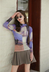 Pydshop Graphic Women Printed Mesh Top