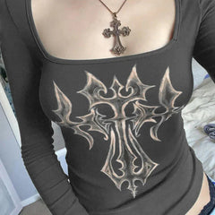 Pydshop Grunge Cross Bleached Top