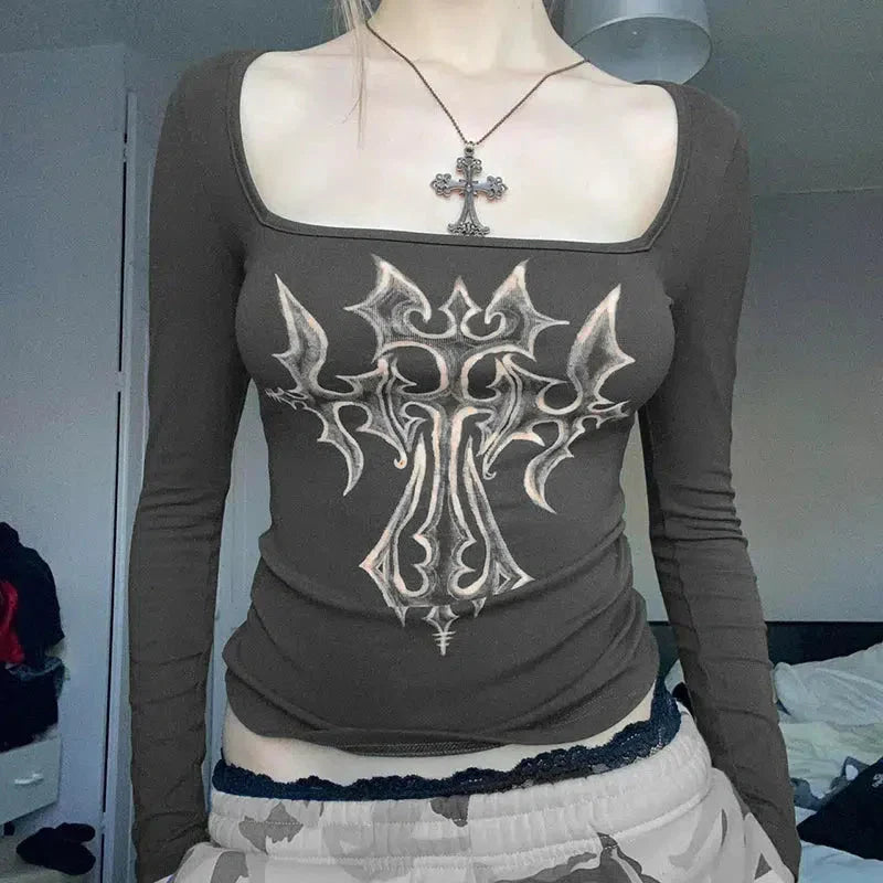 Pydshop Grunge Cross Bleached Top