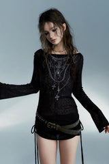 Pydshop Grunge Cross Necklace Designed Top
