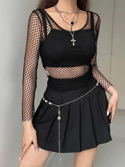 Pydshop Grunge Long Sleeve Fishnet Top
