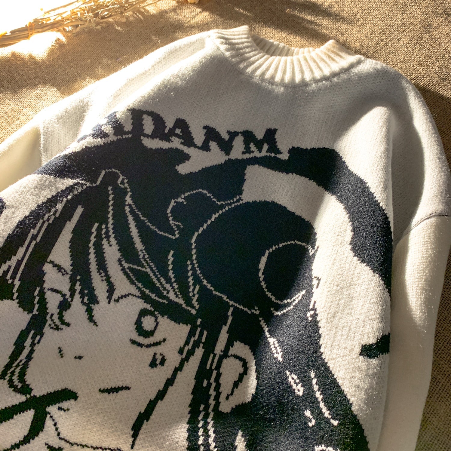 Pydshop Japan Anime Punk Streetwear Knitted Harajuku Women Oversized Sweaters Long Sleeve Goth E-Girls Casual Kawaii Vintage Cartoon Top