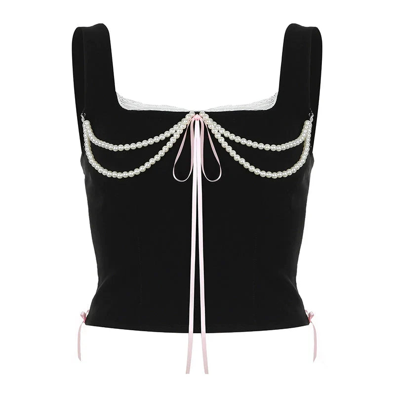 Pydshop Hira Pearl Embellished Corset Top