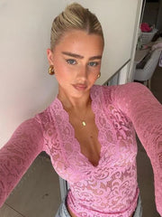 Pydshop Kristel Long Sleeve Lace Top