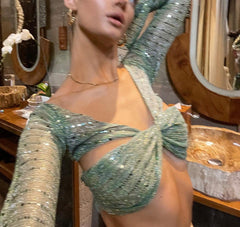 Pydshop Jennica Mesh Sequin Top
