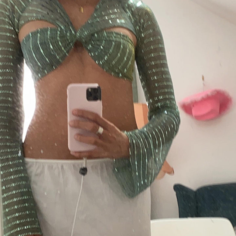 Pydshop Jennica Mesh Sequin Top