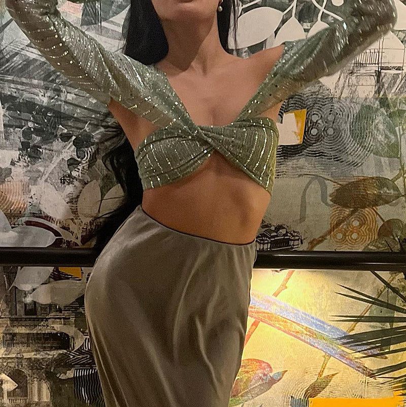 Pydshop Jennica Mesh Sequin Top