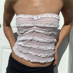 Pydshop Kalissa Lace Ruffle Top