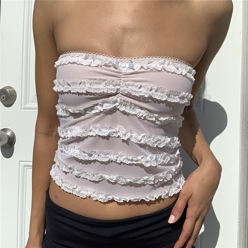 Pydshop Kalissa Lace Ruffle Top