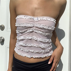 Pydshop Kalissa Lace Ruffle Top