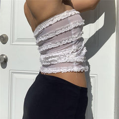 Pydshop Kalissa Lace Ruffle Top