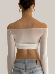 Pydshop Karalyn Mesh Crop Long Sleeve Top