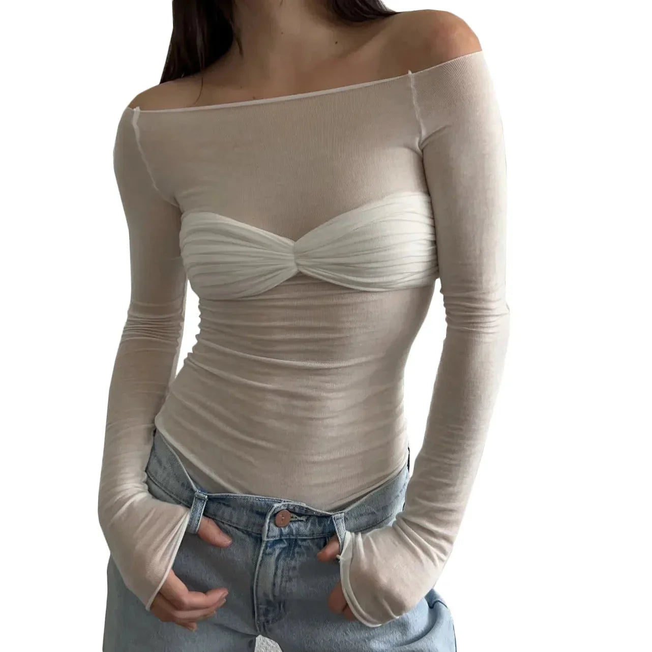 Pydshop Karalyn Mesh Long Sleeve Top