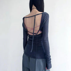 Pydshop Knitted Mesh Backless Top