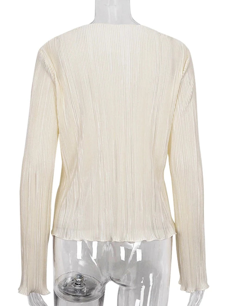 Pydshop Lace Up Long Sleeve Top