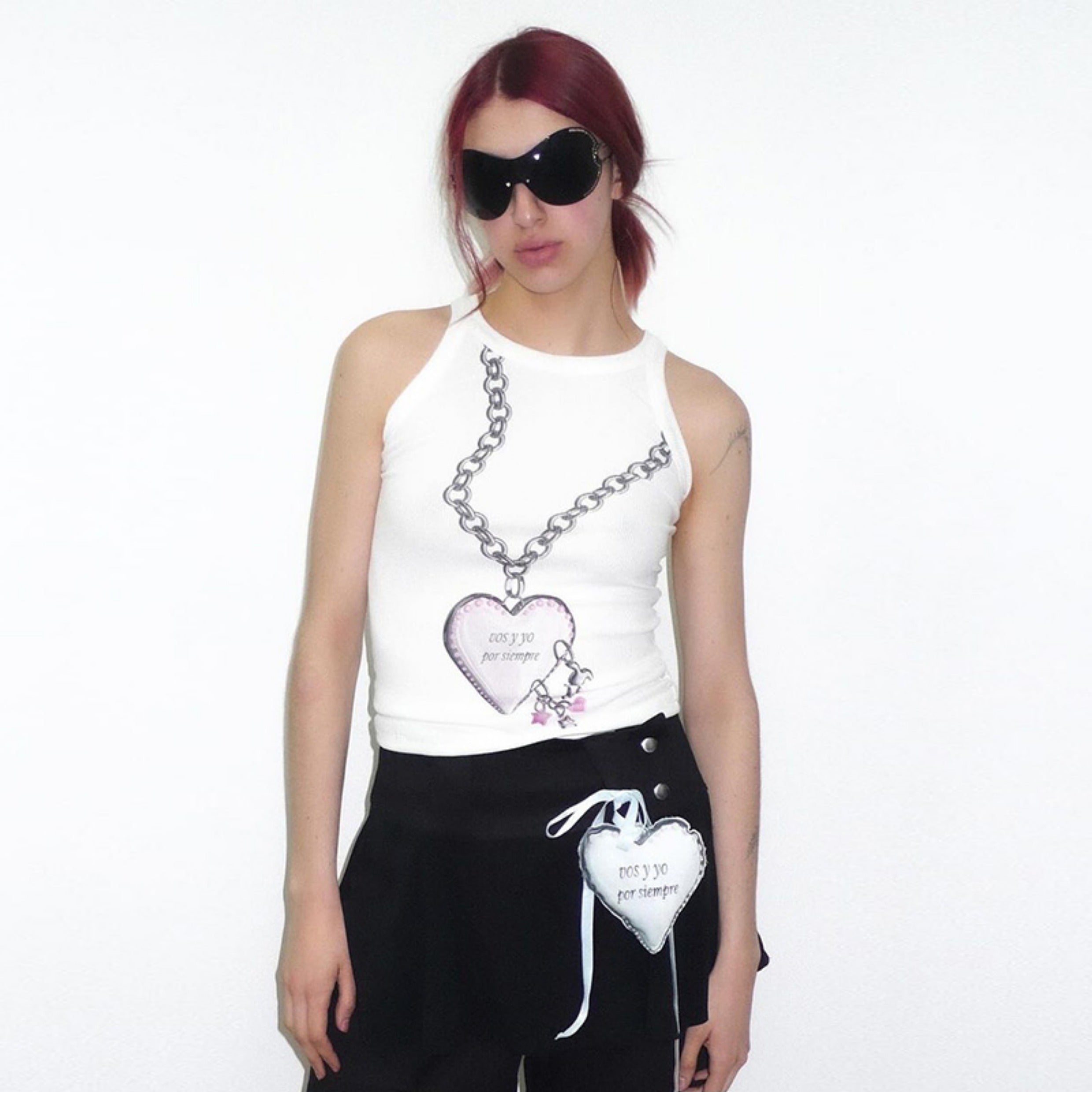 Pydshop Lacy Chain Print Tank Top