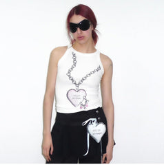 Pydshop Lacy Chain Print Tank Top