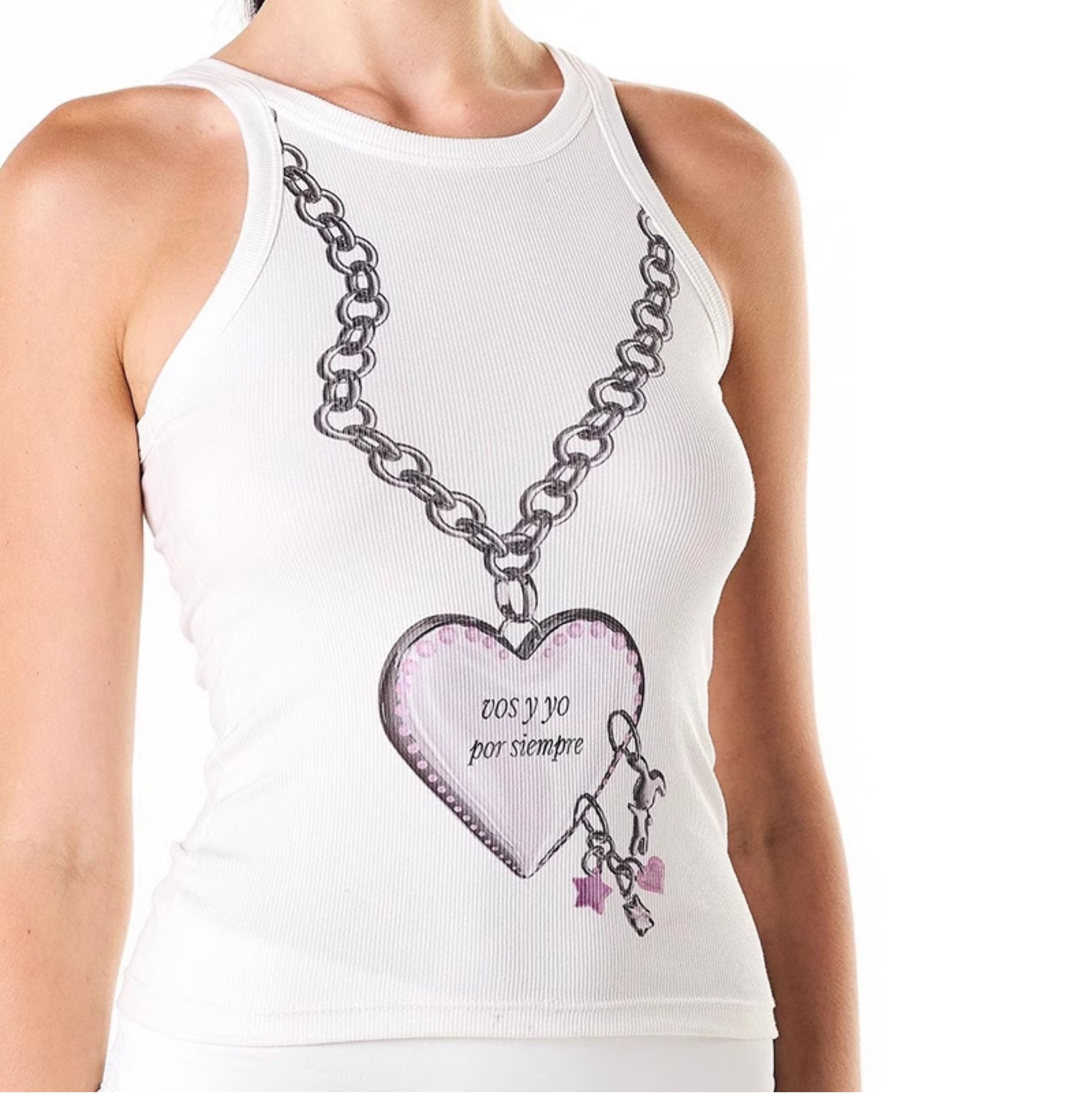 Pydshop Lacy Chain Print Tank Top