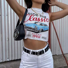 Pydshop Classic Letter Print Crop Top